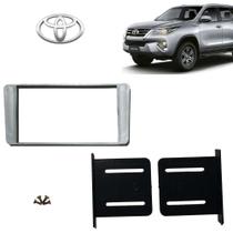 Moldura 2 Din Prata Toyota Hilux 2010 STD