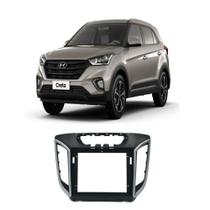 Moldura 2 din Preta c/ Detalhes Prata Hyundai Creta 2017 a 2020 9 Polegadas EPX9HY012