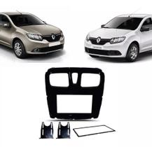 Moldura 2 Din Renault Logan, Sandero 2016, 2017, 2018, 2019 - Black Piano