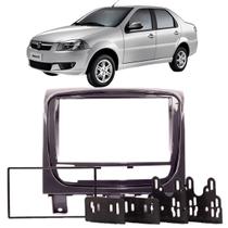 Moldura 2 Din Siena EL (painel novo) 2013 à 2020 Grafite Brilhante Painel Multimidia 7 Polegadas