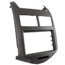 Moldura 2 Din Sonic Hatch Sedan 2012 à 2015 Cinza Grafite Painel Central Multimidia 6.2 e 7 Polegada