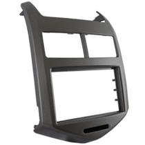 Moldura 2 Din Sonic Hatch Sedan 2012 à 2015 Cinza Grafite Painel Central Multimidia Expex Epx Gm-580