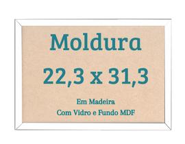 Moldura 22,3x31,3 Quadro Para Quebra Cabeça 500 Peças Com Vidro