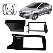 Moldura 3" e 7" Honda City EX 1.5 CVT Flex 2015 Preto Piano