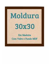 Moldura 30x30 Com Vidro Fundo E Pendurador Parede Porta Retrato Foto