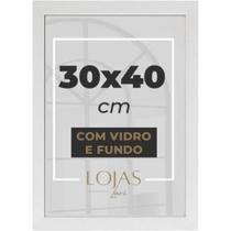 Moldura 30x40cm Vidro Certificado Diploma Fotografia - Branco
