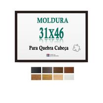 Moldura 31X46 Preta Quebra Cabeça Grow 1000 Pecas + Petg