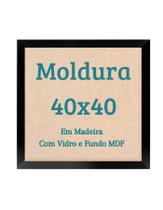 Moldura 40x40 Com Vidro Para Foto Cartaz Ilustração Poster