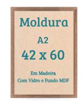 Moldura 42x60 A2 ou 60x42 Para Quadro Poster Foto C/Vidro Madeira Moldura 42x60 A2 ou 60x42 Para Quadro Poster Foto C/Vidro Madeira