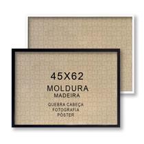 Moldura 45X62 Madeira Acetinada 3cm Alt Petg Cristal 62X45 Cor moldura: Branca Moldura 45X62 Madeira Acetinada 3cm Alt Petg Cristal 62X45 Cor moldura: Branca