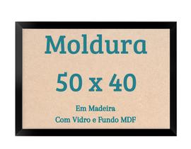 Moldura 50x40 Decorativa Para Foto Poster Quadro Com Vidro - Belo Ornato