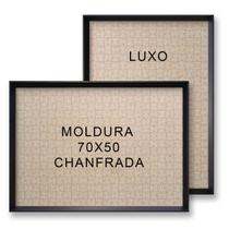Moldura 50X70 Madeira Laca Acetinada Preta 5cm Alt Chanfrada Moldura 50X70 Madeira Laca Acetinada Preta 5cm Alt Chanfrada