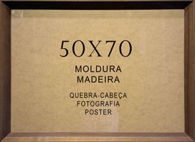Moldura 50X70 Quebra Cabeça Madeira 5cm Alt Cor Mel 5cm Alt.