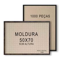 Moldura 50x70cm 5cm Alt com Acrílico 1mm Preta Madeira