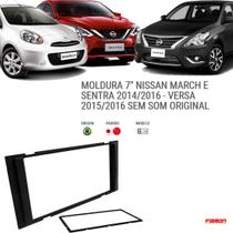 Moldura 7" Nissan March e Sentra 2014 à 2016 e Versa 2015 à 2016 Sem Som Original
