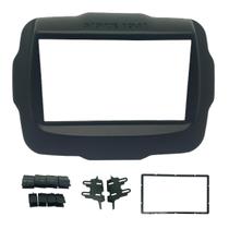 Moldura 7 Polegadas Painel DVD 2 Din Jeep Renegade 2015 Em Diante Preta Fiamon Padrão Chinês E Japonês