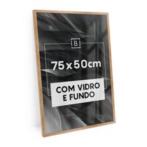 Moldura 75x50 Cm C/ Vidro Quadro Foto Retrato Mdf Emoldurar Painel Quebra-cabeça