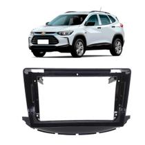 Moldura 9" chevrolet tracker 2020 2022 black piano