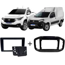 Moldura 9 e 7 Polegadas 2 Din Strada Nova Fiorino 2021 à 2024 Black Piano Painel Multimidia Expex