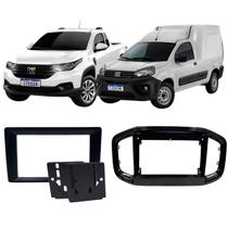 Moldura 9 e 7 Polegadas 2 Din Strada Nova Fiorino 2021 à 2024 Black Piano Painel Multimidia Expex