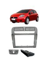 Moldura 9" Fiat Punto 08/12 Capa do Controle Ar Analógico - Prata