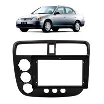 Moldura 9 Polegadas Civic Ar Analógico 2001 à 2006 Preta Painel Central Multimidia Som