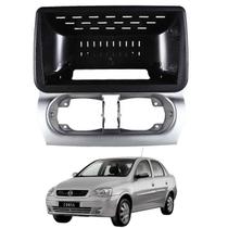 Moldura 9 Polegadas Corsa Maxx/Premium 2004 à 2012 Preta Prata Painel Central Multimidia Som