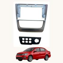 Moldura 9" Polegadas G6 Gol Voyage Saveiro 2013 a 2016 Prata c/ Suporte para Botões Fiamon - 6196