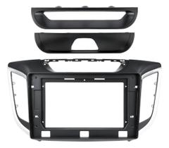 Moldura 9 Polegadas Hyundai Creta Até 2021 Preto Fosco Com Detalhes Prata