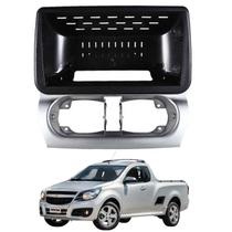 Moldura 9 Polegadas Montana 2003 à 2010 Preta Prata Painel Central Multimidia Som