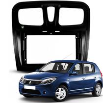 Moldura 9 Polegadas Sandero 2015 2016 2017 2018 Black Piano