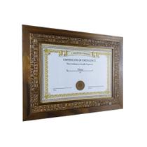 Moldura A4 21x30 Super Luxo Com Vidro Porta Diploma Certificado - ROMANO DECOR HOME