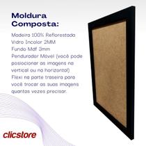Moldura A4 21X30cm Caixa Alta Com Vidro e Fundo - CLICSTORE