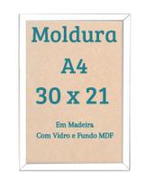 Moldura A4 30x21 Quadro Para Parede Certificado Diploma Foto Com Vidro