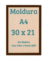 Moldura A4 30x21 Quadro Para Parede Certificado Diploma Foto Com Vidro