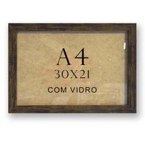 Moldura A4 Certificado Com Vidro 30x21 Foto Luxo 3 Cores