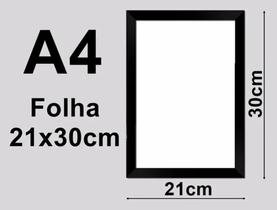 Moldura A4 Para Certificado 21X30Cm Alumínio preto Com Vidro Comum - Conceito Molduraria Moldura A4 Para Certificado 21X30Cm Alumínio preto Com Vidro Comum - Conceito Molduraria