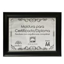 Moldura A4 Quadro Certificado Diploma Premium e Tela Acetato