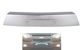 Moldura Acabamento Suporte Da Placa Parachoque S10 2012 13 14 15 16 Prata