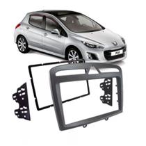 Moldura Aparelho de Som Painel Central Dvd 2Din Peugeot 308 E 408 Cinza