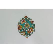 Moldura arabesco Ímã 12cm Nossa Senhora verde