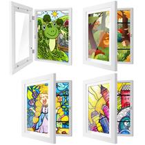 Moldura artística IMMERROT Kids 21,6 x 27,9 cm com armazenamento, pacote com 4 unidades, branca Moldura artística IMMERROT Kids 21,6 x 27,9 cm com armazenamento, pacote com 4 unidades, branca