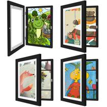 Moldura artística IMMERROT Kids 8,5 x 11 polegadas com armazenamento, pacote com 4 unidades, preta