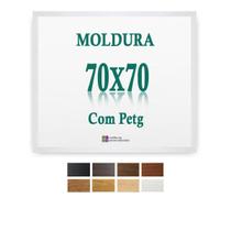 Moldura Branca 70X70 Cm Poster Quadro Arte Paisagem Petg