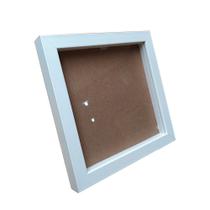 Moldura Caixa Alta 20x20 Cm C/ Fundo E Vidro Branco Moldura Caixa Alta 20x20 Cm C/ Fundo E Vidro Branco