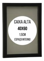 Moldura Caixa Alta 40x60 Laminada Com Vidro + Eucatex Com Profundidade de 1,5cm