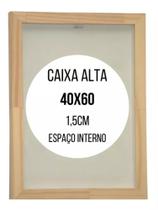 Moldura Caixa Alta 40x60 Laminada Com Vidro + Eucatex Com Profundidade de 1,5cm