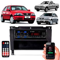 Moldura Cd Mp3 Painel 1din Cd Vw Gol G3 + Rádio Automotivo Som Bluetooth LED USB SD FM com Controle