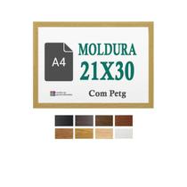 Moldura Cru 21X30 Cm Para A4 Impresso Diploma Quadro Petg