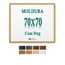 Moldura Cru 70X70 Cm Para Impresso Poster Arte Quadro Petg